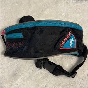 Salomon Black and Teal Waist Bag